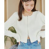 オフホワイト | Wジップショート丈リブニットトップス［C6933］ | KOBE LETTUCE