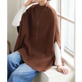 キャメル | ポンチョ リブニットトップス［C6943］ | KOBE LETTUCE