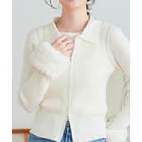 アイボリー | マルチwayファー取り外しOKジップニットトップス［C7186］ | KOBE LETTUCE