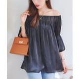 ブラック | シアーシャイニー2wayオフショルブラウス［C7291］ | KOBE LETTUCE
