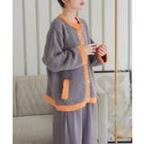 グレー×オレンジ | バイカラーチュニックニットカーディガン［C7319］ | KOBE LETTUCE