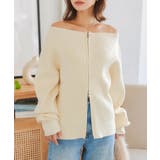 アイボリー | ダブルジップオフショルニットトップス［C7323］ | KOBE LETTUCE