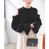 ブラック | ショルダーカットベロアトップス［C7332］ | KOBE LETTUCE