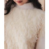 エクリュ | チュールフリンジダイバーモックネックトップス［C7346］ | KOBE LETTUCE