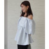 ブルー | [ kiminaさんコラボ ]ペプラムブラウス［C7358］ | KOBE LETTUCE