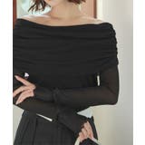 ブラック | オフショルシアートップス［C7367］ | KOBE LETTUCE