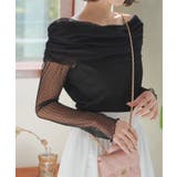 ドットブラック | オフショルシアートップス［C7367］ | KOBE LETTUCE