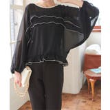 ブラック | フリルトリムブラウス［C7381］ | KOBE LETTUCE