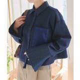 インディゴ | チュールレイヤードデニムシャツ［C7383］ | KOBE LETTUCE