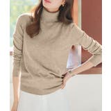 杢ベージュ | [ M L XL 選べるネック ] メルティシンプルニット［C7396］ | KOBE LETTUCE