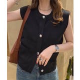 ブラック | ポケット付きノースリーブニットトップス［C7447］ | KOBE LETTUCE