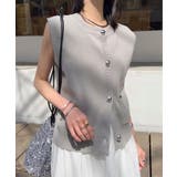 グレー | ポケット付きノースリーブニットトップス［C7447］ | KOBE LETTUCE