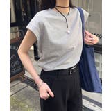 杢グレー | シルケットライクフレンチスリーブポンチトップス［C7468］ | KOBE LETTUCE