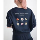 ネイビー | 裏起毛スウェットロゴVネックプルオーバー 裏起毛 ロゴスウェット | KOBE LETTUCE