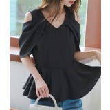ブラック | オープンシ ョルダー ブラウス 夏 夏服 上品 レディース ［C7493］ | KOBE LETTUCE