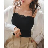 ブラック | カップ付き レースキャミソール［C7521］ | KOBE LETTUCE