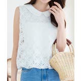 オフホワイト | 襟付き花柄シアーバルーントップス［C7532］ | KOBE LETTUCE
