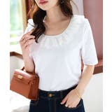 ホワイト | 前後2wayレース襟Tシャツ［C7535］ | KOBE LETTUCE