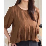 ブラウン | ペプラムシアーブラウス［C7570］ | KOBE LETTUCE