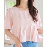 ピンク | ペプラムシアーブラウス［C7570］ | KOBE LETTUCE