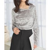 シルバー | クラッシュベロアアシンメトリーネックトップス［C7587］ ベロア トップス | KOBE LETTUCE