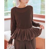 ブラウン | シアーバルーンペプラムトップス［C7696］ 選べる2ネック シアー | KOBE LETTUCE