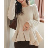 ベージュ | アシンメトリーペプラムトップス アシンメトリー ペプラム | KOBE LETTUCE