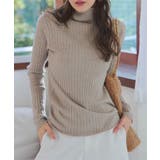 グレージュ | M L 太リブもっちりインナーニット［C7713］ | KOBE LETTUCE