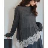 チャコール | 裾レースシアートップス［C7735］ 裾レース シアートップス | KOBE LETTUCE