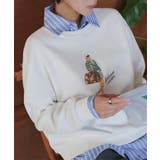 ホワイト | プリント柄スウェットプルオーバー［C7747］ プリント スウェット | KOBE LETTUCE