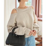 アイボリー | レイヤード風ケーブルデザインオフショルトップス［C7754］ レイヤード風 ケー… | KOBE LETTUCE