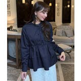 ネイビー | [ 岡部あゆみさんコラボ ]選べる2タイプフリルデザインブラウス［C7772］ | KOBE LETTUCE