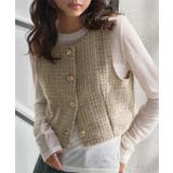 ベージュ | ゴールドボタンツイードベスト ゴールドボタン ツイードベスト | KOBE LETTUCE