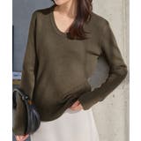 カーキブラウン | 深Uネック裏起毛リブニット 深Uネック リブニット | KOBE LETTUCE