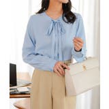 サックス | ボウタイブラウス［C7809］ ボウタイブラウス シャツ | KOBE LETTUCE