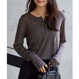 チャコール×ドット | ヘンリーネックシアーカットソー［C7933］ ヘンリーネック シアートップス | KOBE LETTUCE