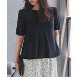 ブラック | シアードレープ半袖Tシャツ［C7942］ シアードレープ 半袖 | KOBE LETTUCE