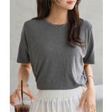 チャコール | クルーネックorVネックレーヨンTシャツ［C7953］ クルーネックorVネック… | KOBE LETTUCE