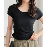 ブラック | ウエストギャザークロップドTシャツ［C7970］ ウエストギャザー クロップド | KOBE LETTUCE