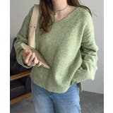 杢ライトグリーン | 洗濯可能 ウォッシャブル Vネック | KOBE LETTUCE