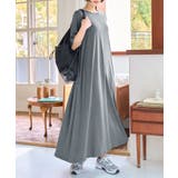 チャコール | 接触冷感 × シワ防止加工付きカットソーワンピースゆったり | KOBE LETTUCE