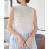 オフホワイト | 3Dローズチュールキャミソールワンピース［E3430］ | KOBE LETTUCE