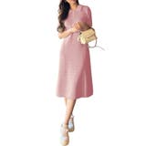 ライトピンク | リップルボーダーポロカラーニットワンピース | KOBE LETTUCE