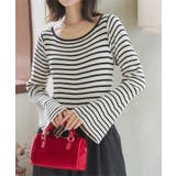 エクリュボーダー×黒 | フレアスリーブニットトップスドッキングワンピース［E3449］ | KOBE LETTUCE