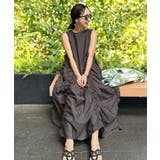 チャコール | [ 春名亜美さんコラボ ]シャーリングフリルワンピース［E3455］ | KOBE LETTUCE