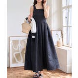 ジャガードブラック | ジャガードスクエアネックドレス［E3464］ | KOBE LETTUCE