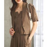 ブラウン | 麻タッチパワショルクロップドジャケット［K1379］ | KOBE LETTUCE