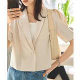 エクリュ | 麻タッチパワショルクロップドジャケット［K1379］ | KOBE LETTUCE