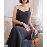 ブラック | デザインサテンシンプルキャミワンピース キャミワンピース サテン | KOBE LETTUCE