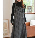 グレー | ビスチェドッキング風 フロッキードットワンピース ビスチェドッキング風 | KOBE LETTUCE